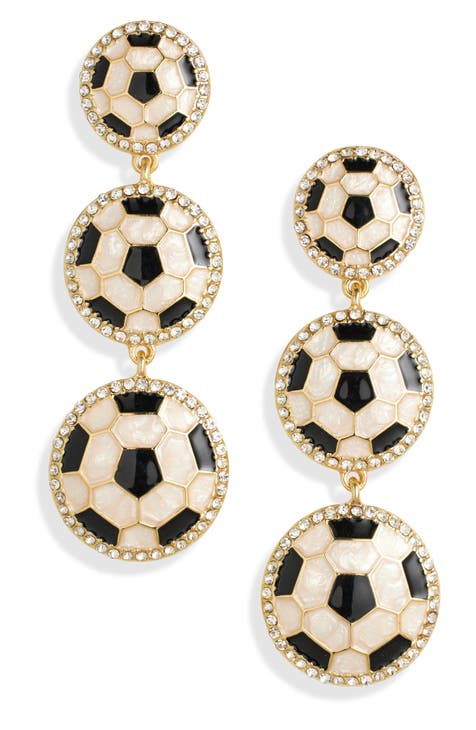 Soccer Ball Drop Earrings