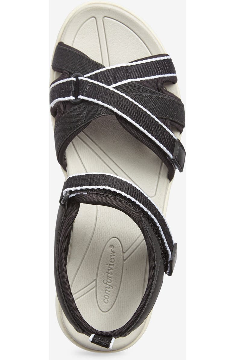 Comfortview The Annora Nubuck-Like Adjustable Water Friendly Sandal, Alternate, color, Black