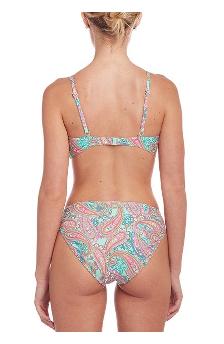 LASCANA Women's Paisley Print Classic Bikini Bottom, Alternate, color, Mint Printed