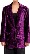 Endless Rose Pleated Crushed Velvet Blazer