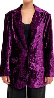 Endless Rose Pleated Crushed Velvet Blazer