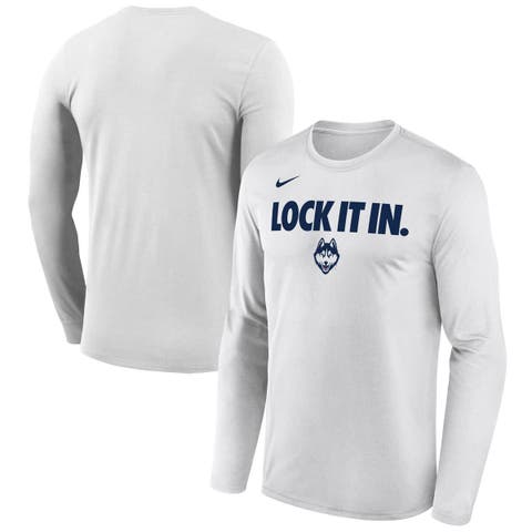 Men's Nike  White UConn Huskies 2026 On-Court Bench Long Sleeve T-Shirt