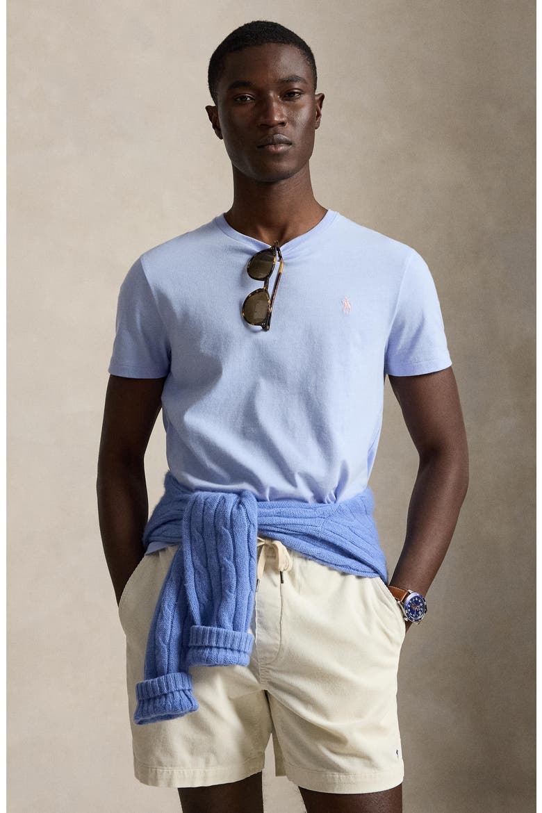 Classic Fit Solid Cotton Jersey T-Shirt, Alternate, color, PEBBLE BLUE/ C3115