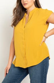 ELOQUII Notch Collar Blouse