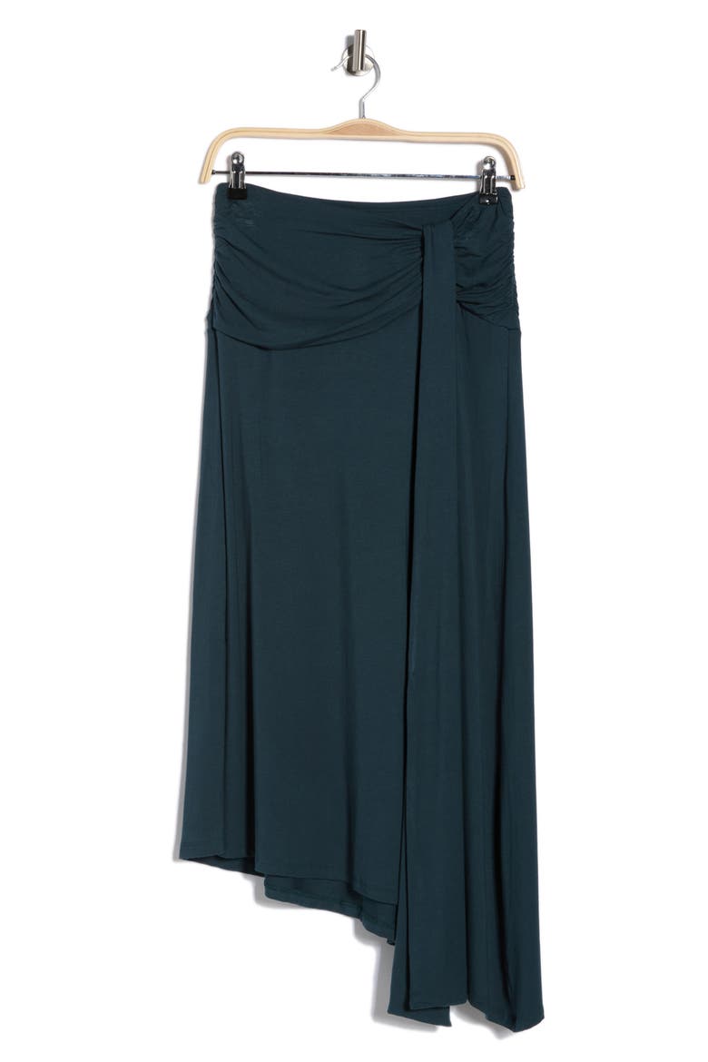 Draped Asymmetric Midi Skirt, Alternate, color, HUNTER GREEN