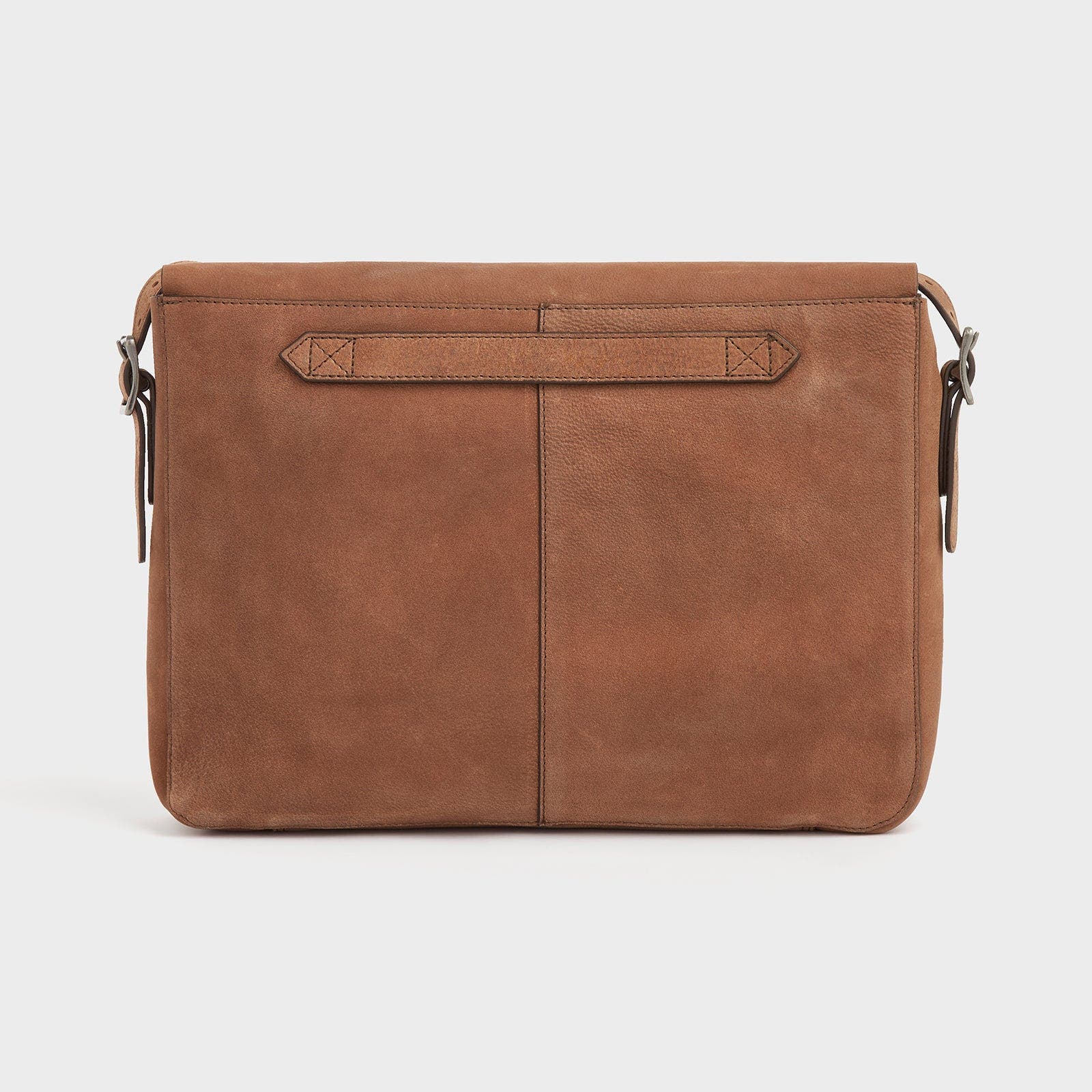 The Clayton Large Leather Messenger Bag, Alternate, color, Chocolate