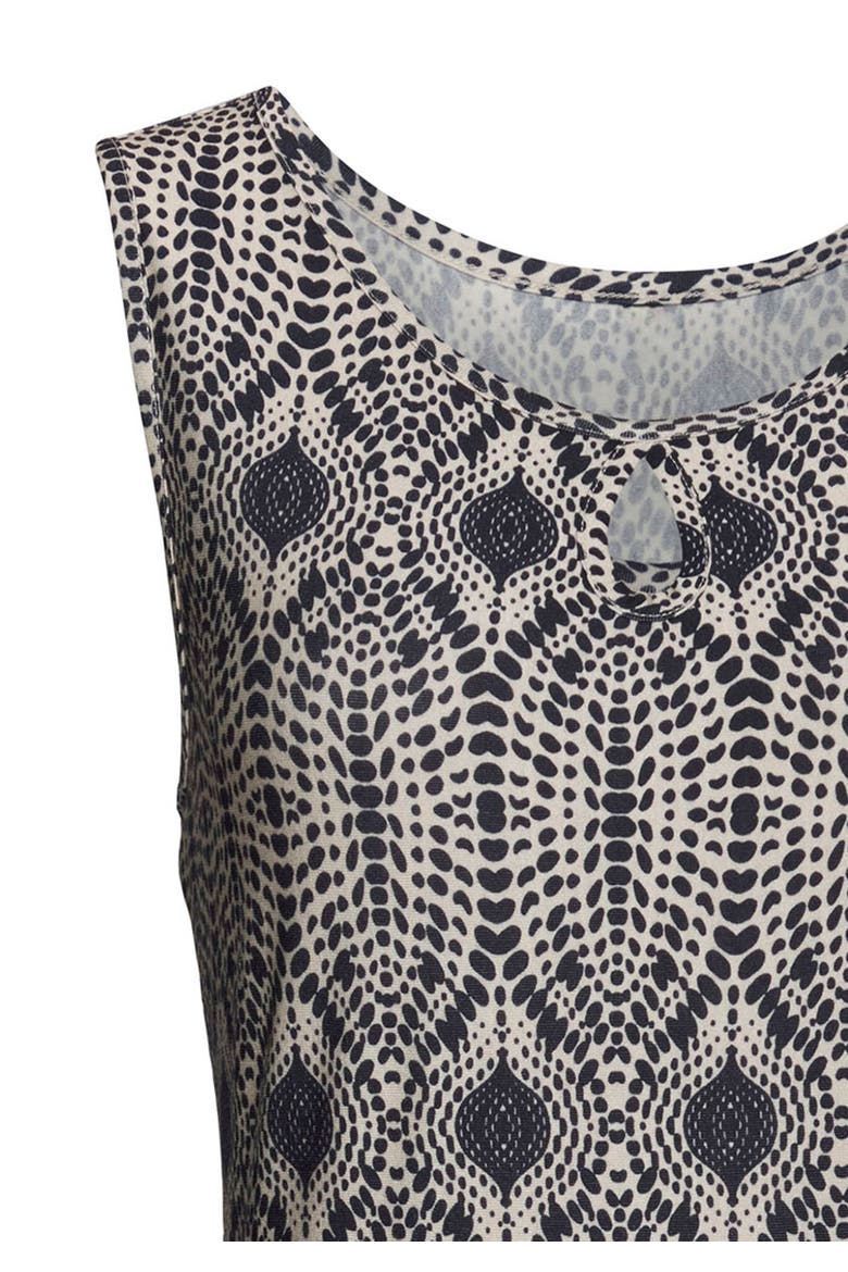 Sleeveless Keyhole Dress, Alternate, color, Navy Sand