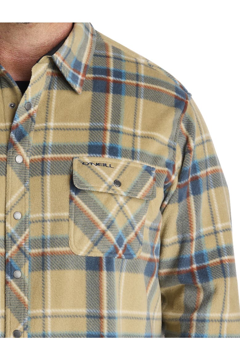 Big & Tall Glacier Plaid Superfleece Flannel Shirt Jacket, Alternate, color, TWILL