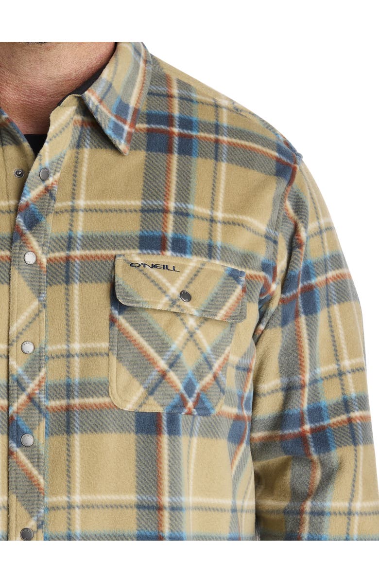 O'Neill Big & Tall Glacier Plaid Superfleece Flannel Shirt Jacket, Alternate, color, Twill