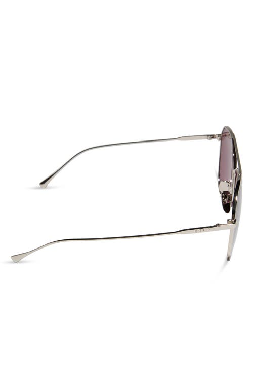 Diff Dash 61mm Polarized Aviator Sunglasses In Aubergine With Silver Flash