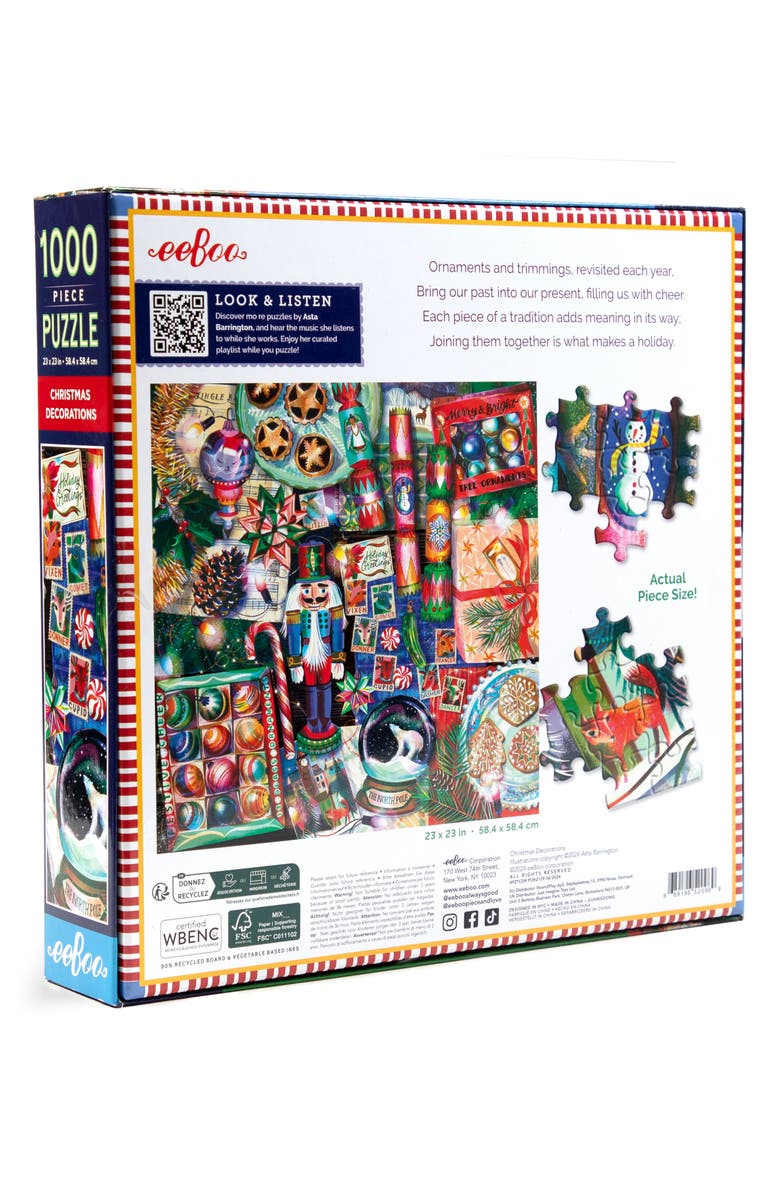 eeBoo Christmas Decorations 1,000-Piece Jigsaw Puzzle, Alternate, color, Multi