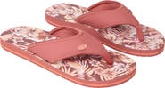 Animal Leaf Print Flip Flops