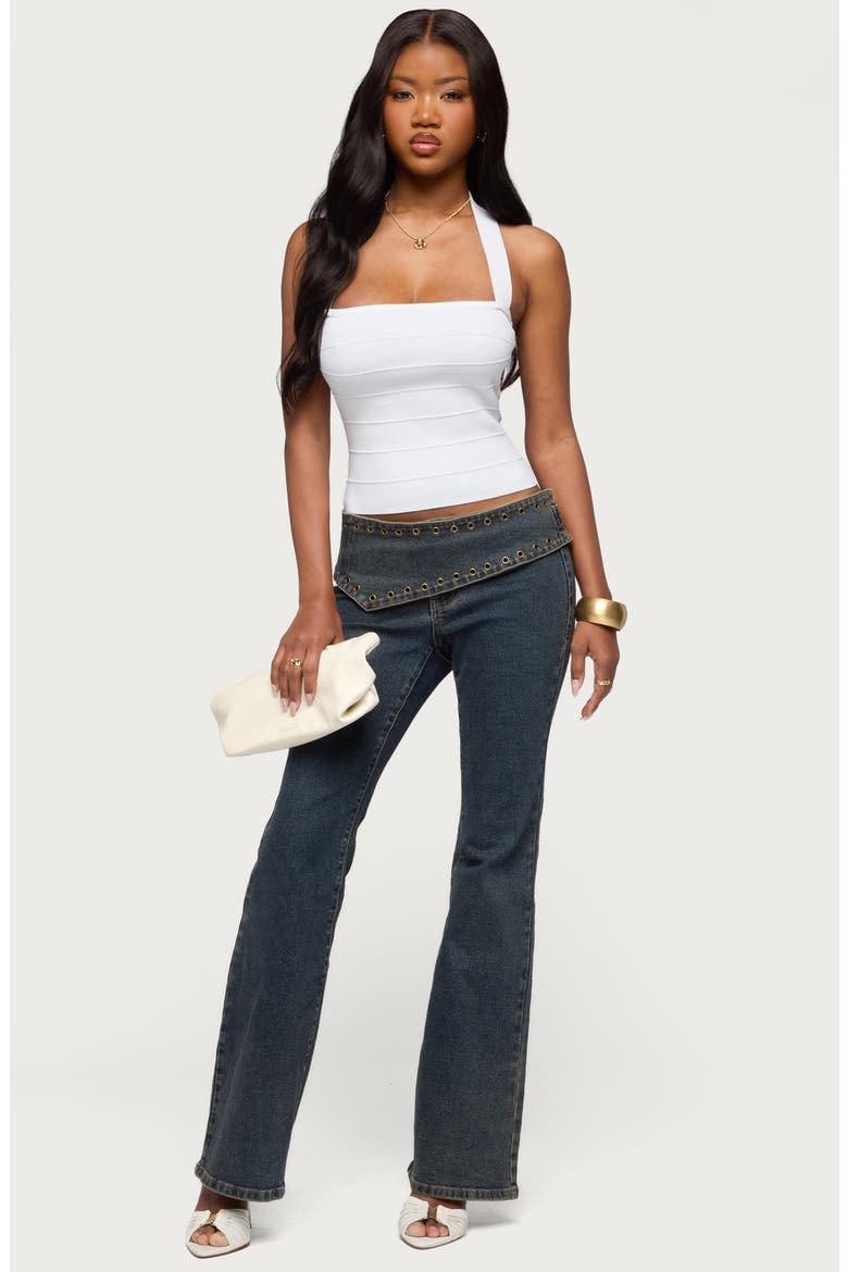 Esmerela Bandage Crop Halter Top, Alternate, color, WHITE
