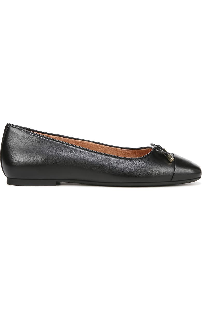Vionic Klara Cap Toe Flat, Alternate, color, Black Nappa Lthr