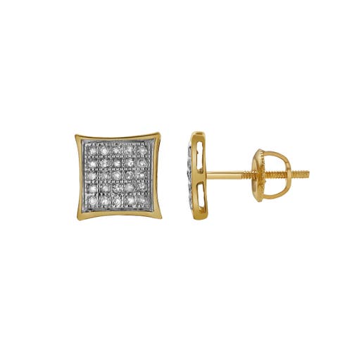 Luvmyjewelry Tempero 10k Yellow Gold Diamond Unisex Earrings In 10k Yellow Gold