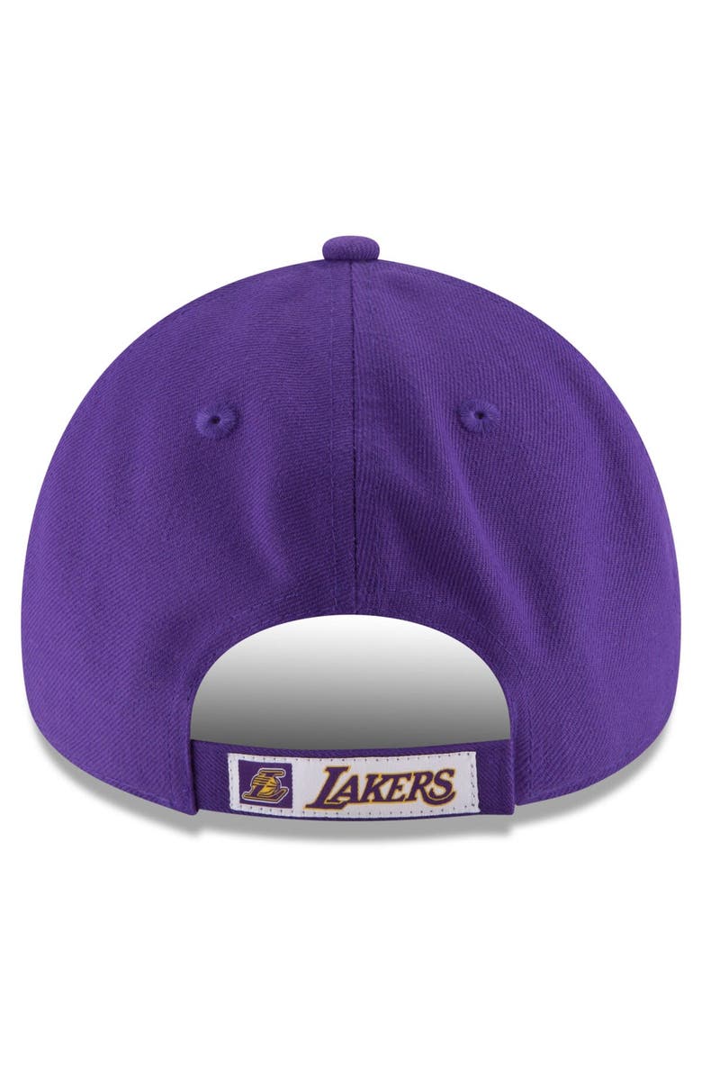New Era Men's New Era Purple Los Angeles Lakers Official Team Color 9FORTY Adjustable Hat, Alternate, color, 
