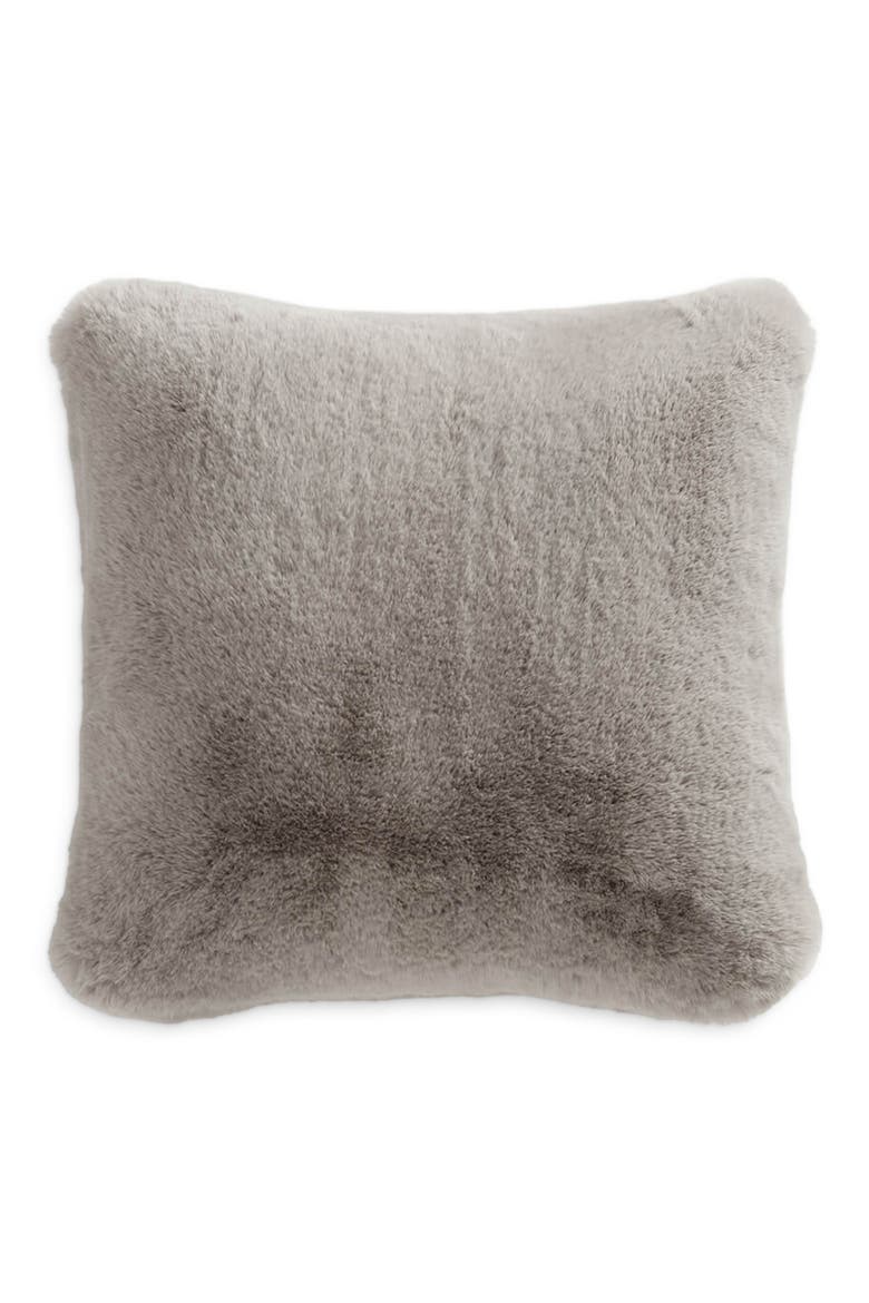 Faux Fur Accent Pillow, Main, color, GREY