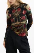 Desigual Floral Print Long Sleeve T-Shirt