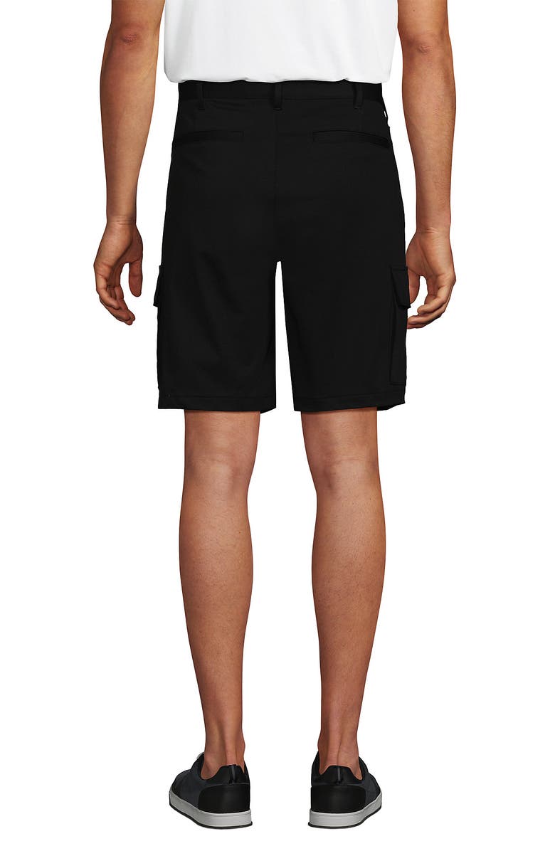 Lands' End 9 Inch Flex Performance Cargo Short, Alternate, color, Black