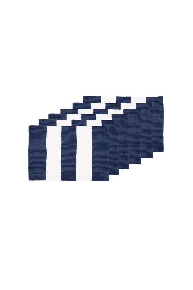 Cabana Stripes Placemats Set of 6 Collection, Main, color, Blue