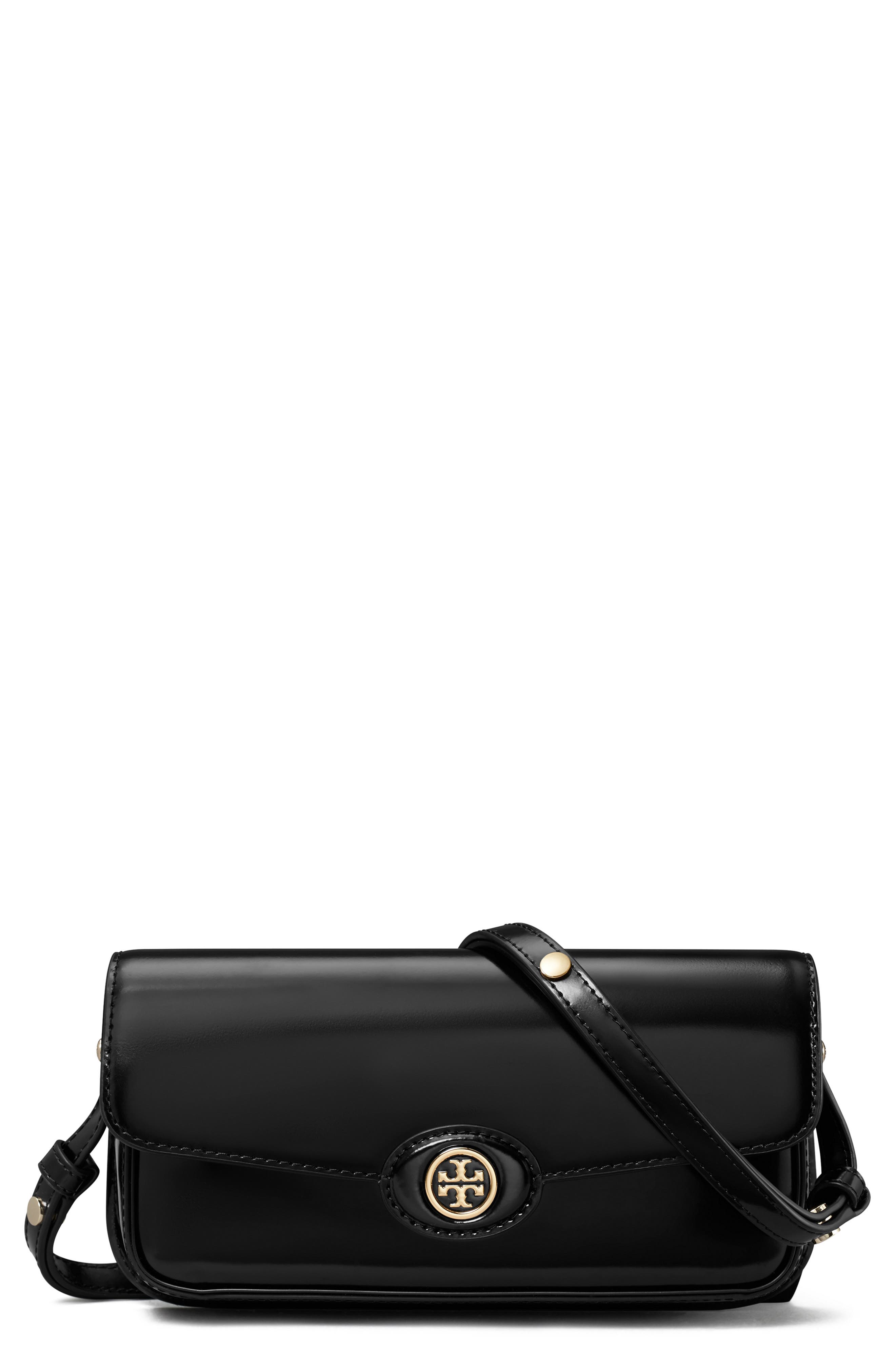 Tory Burch Robinson Spazzolato Leather Shoulder Bag, Main, color, 