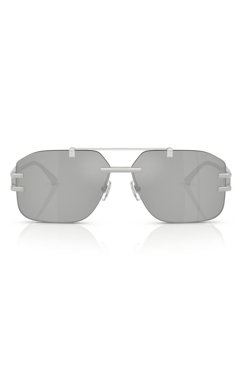 Versace 60mm Rectangular Sunglasses, Main, color,