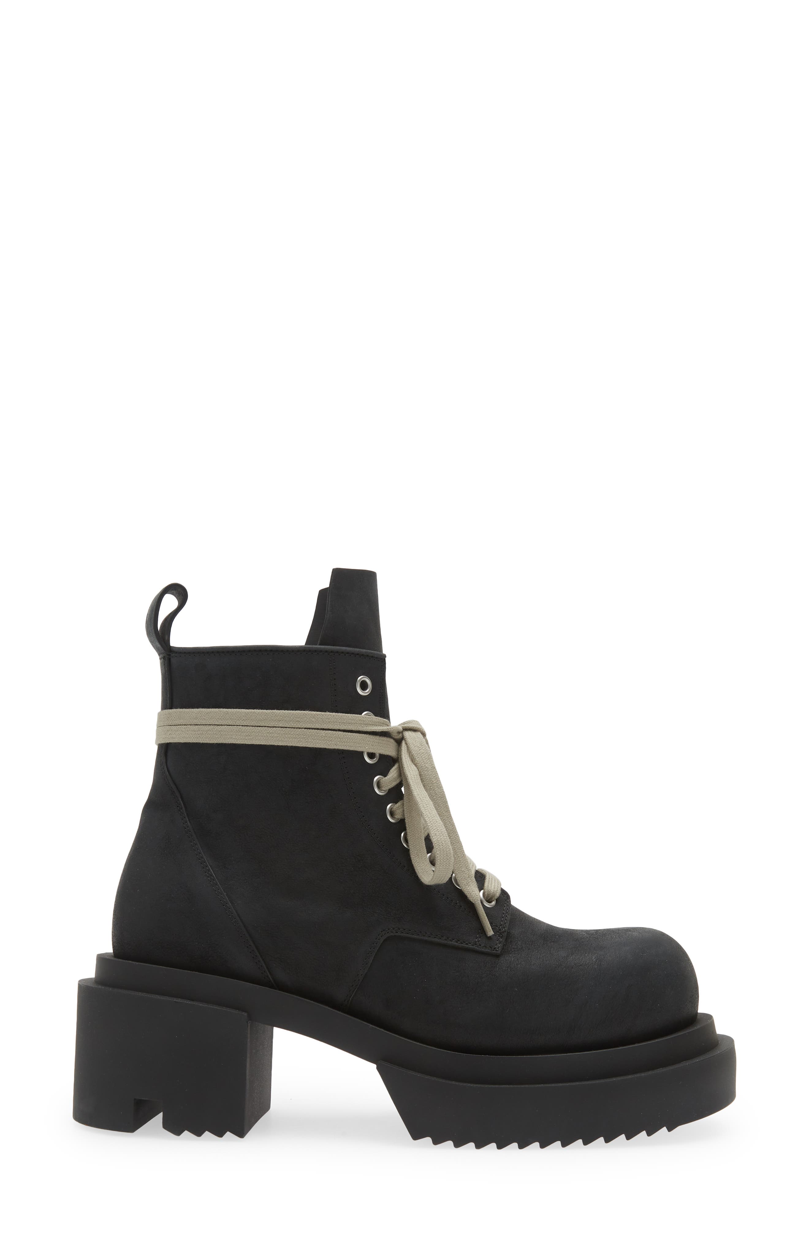 Rick Owens Lido Laced Combat Boot, Alternate, color, 
