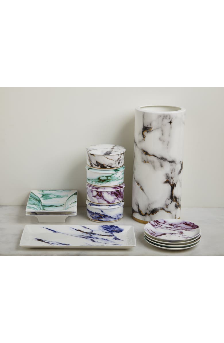 Prouna Marble Venice Fog Venice Fog 14 Inch Tall Vase, Alternate, color, White