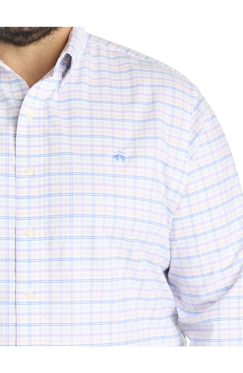 B+T Essentials Fit by Dxl Big & Tall Non-Iron Multi Check Sport Shirt, Alternate, color, Hydrangea Multi