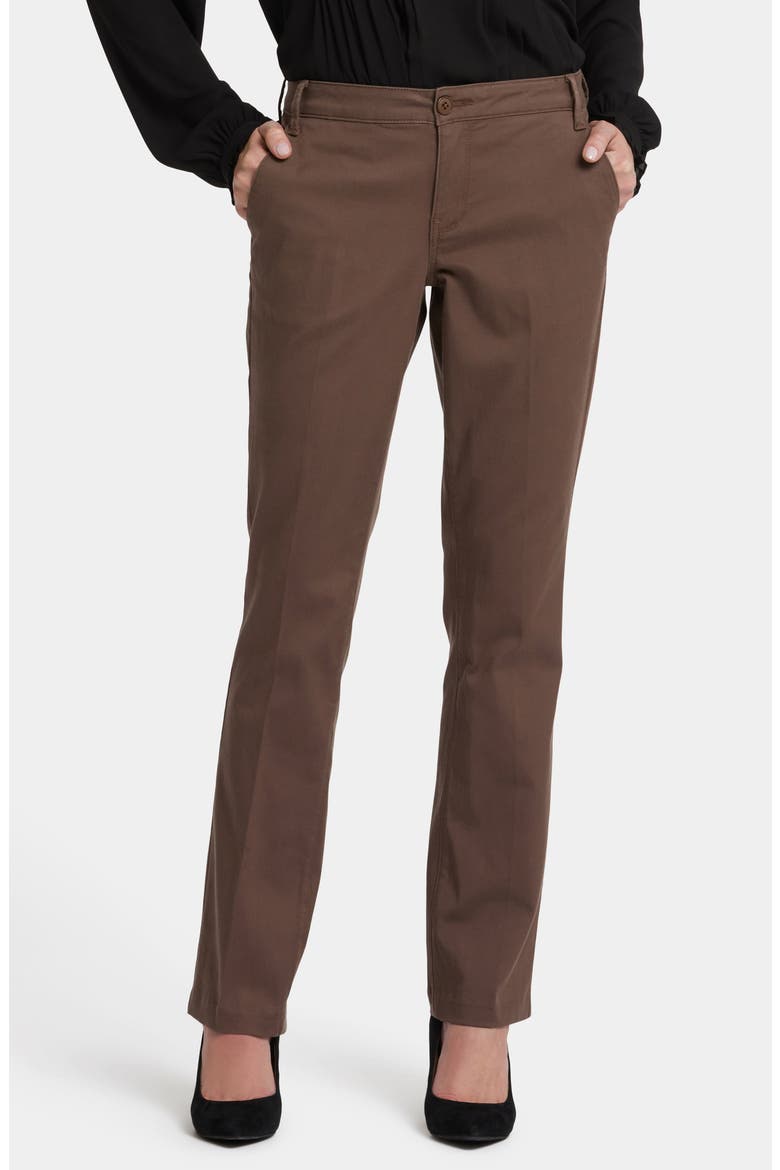 Barbara Stretch Twill Bootcut Pants, Main, color, DARK WOOD