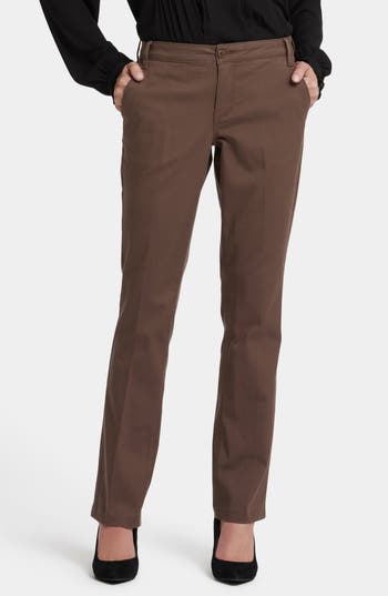 Nydj Womens Pocket Manmade Straight Leg Pants