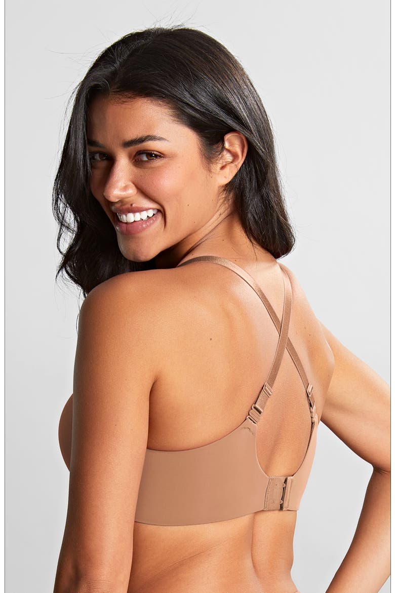 365 Underwire Smooth & Seamless Plunge T-Shirt Bra, Alternate, color, HONEY