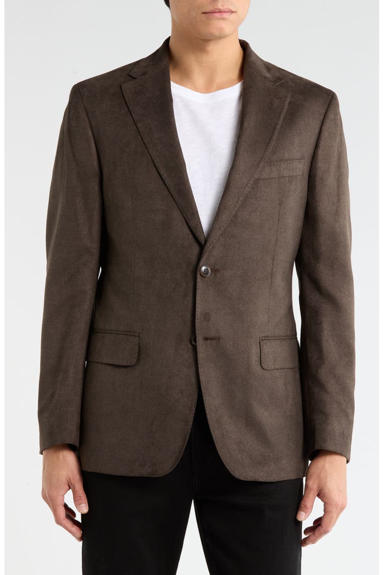 Notch Lapel Blazer, Main, color, BROWN