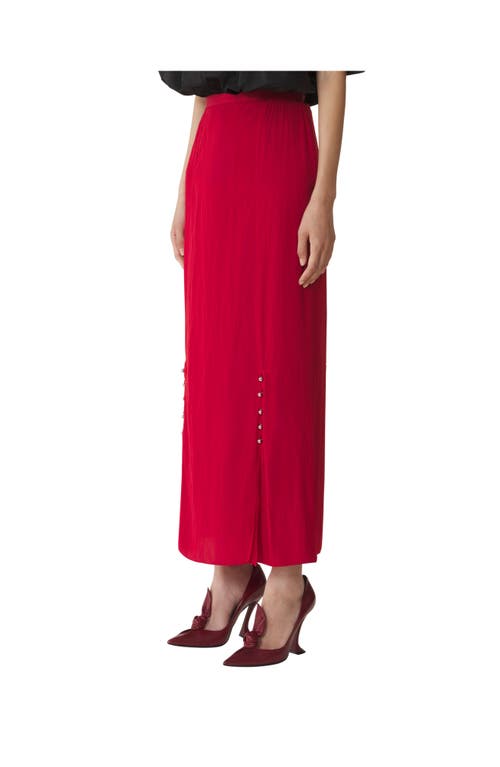 Lanvin Midi Skirt In Charmeuse In Red