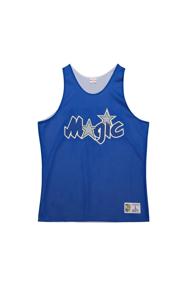 Mitchell & Ness Men's Mitchell & Ness Blue/White Orlando Magic Hardwood Classics Reversible Mesh Practice Jersey, Alternate, color, 