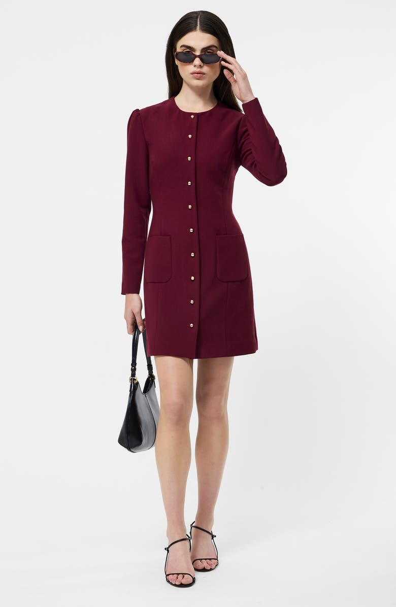 French Connection Celie Long Sleeve Button Front Minidress, Alternate, color,