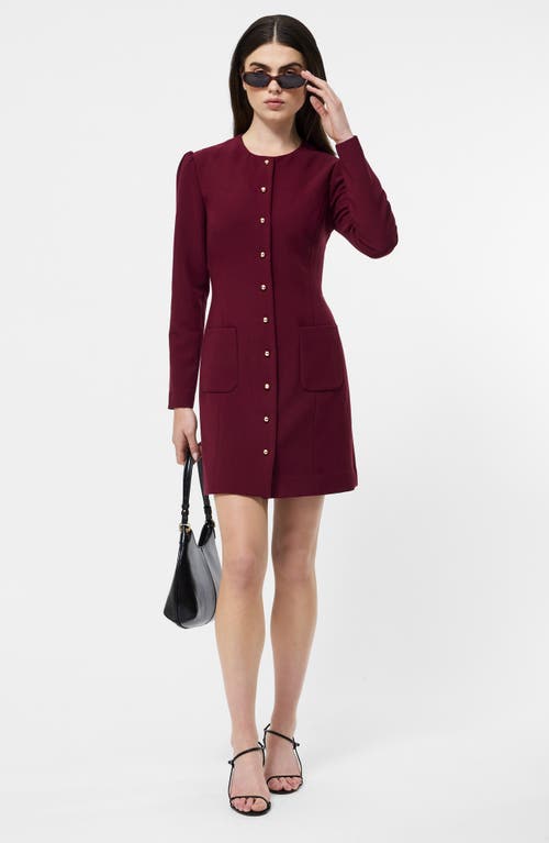 French Connection Celie Long Sleeve Button Front Minidress In Red