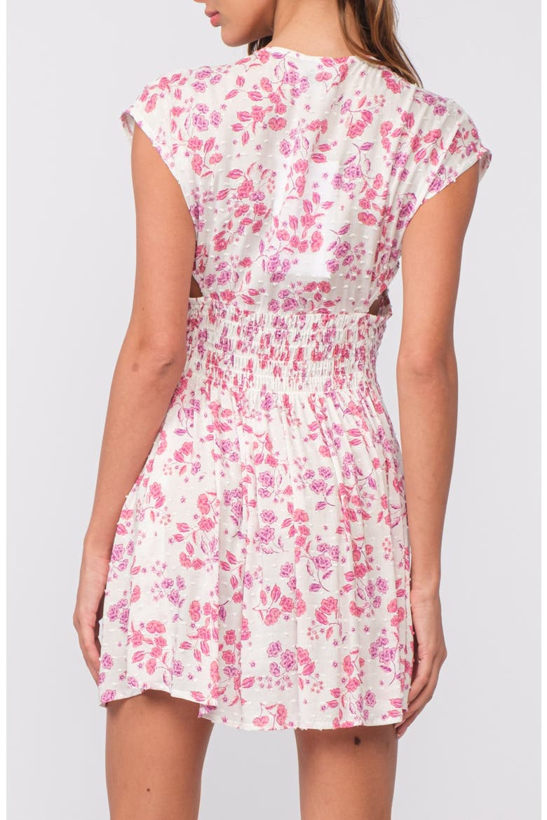 Clip Dot Cutout Minidress, Alternate, color, PINK