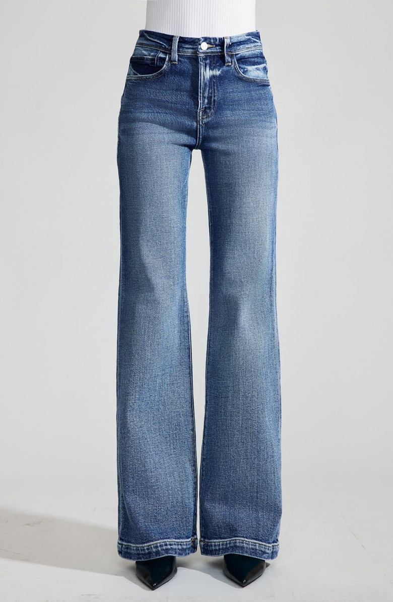 KanCan Premier Nessa Premier High Rise Wide Flare Jeans, Main, color, 