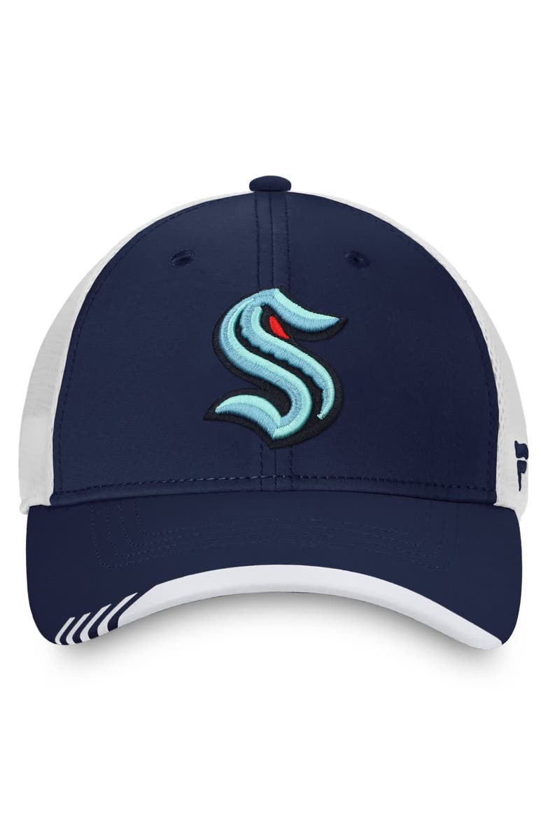 FANATICS Men's Fanatics Navy Seattle Kraken Authentic Pro Locker Room Trucker Adjustable Hat, Alternate, color,