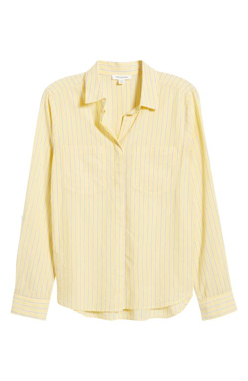 Beachlunchlounge Stripe Cotton & Modal Button-up Shirt In Yellow