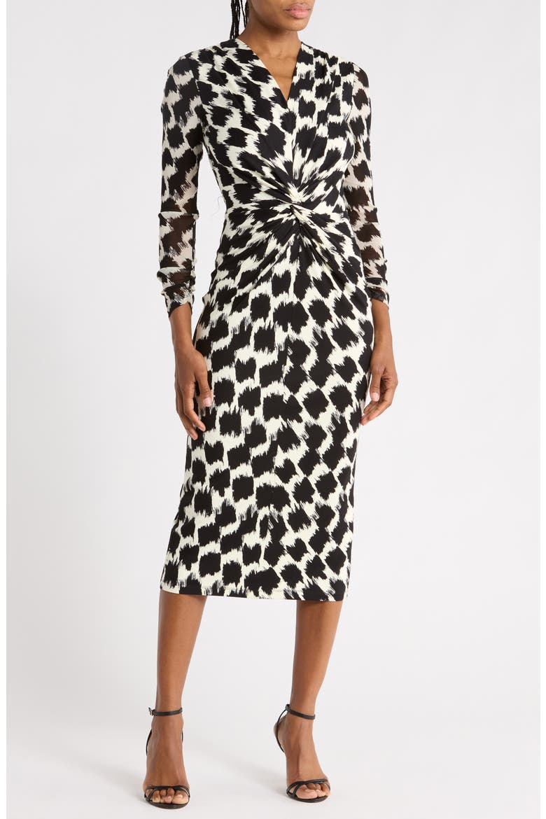 Libra Long Sleeve Dress, Main, color, BRUSH TOOTH
