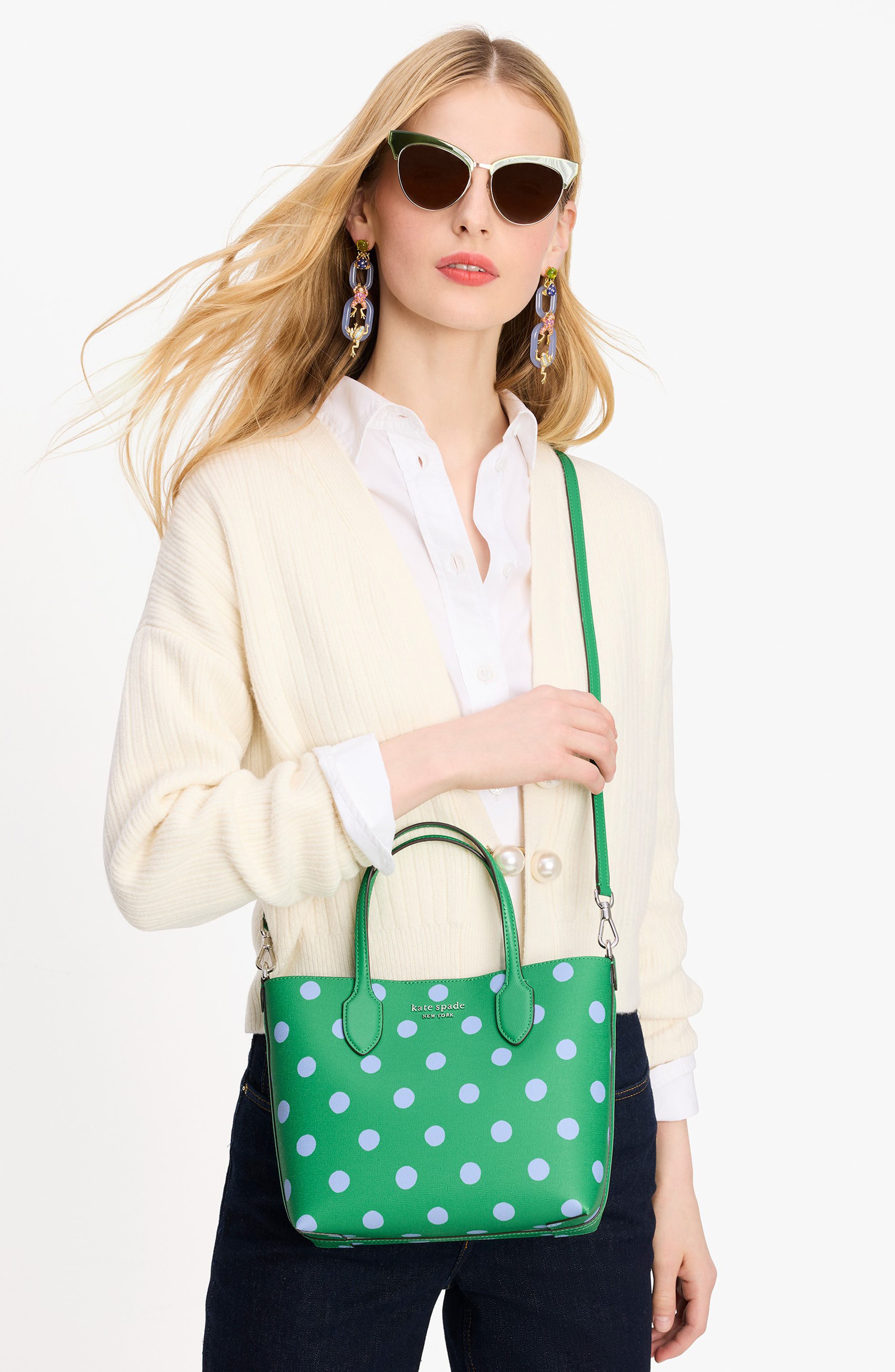 Kate Spade New York medium bleecker sunshine dot tote, Alternate, color, 
