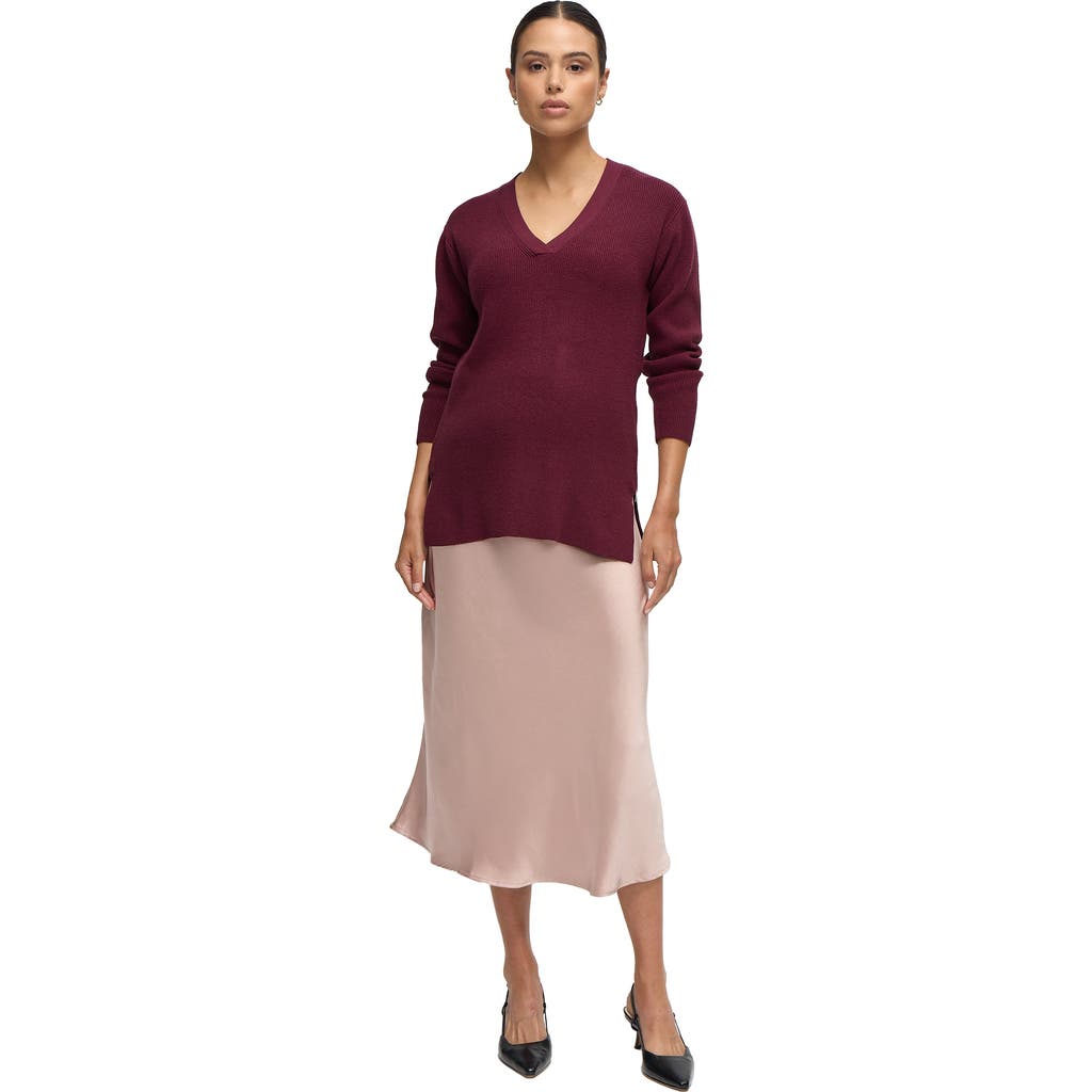 Ingrid & Isabel Maternity Satin Bias Skirt In Pink