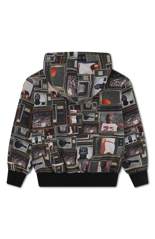 Jordan Big Kids' Brooklyn Printed Fleece Pullover Hoodie In Black
