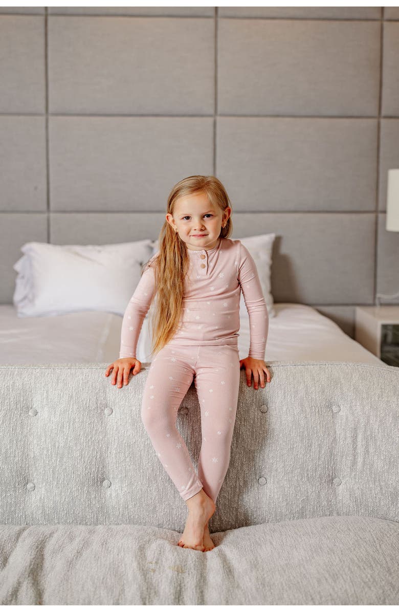 Pouf Girls Snowflake PJ, Alternate, color, Pink