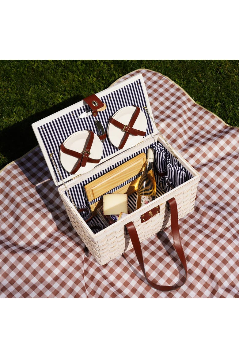 Tahoe Picnic Basket Set for Four in Cream, Alternate, color, Cream