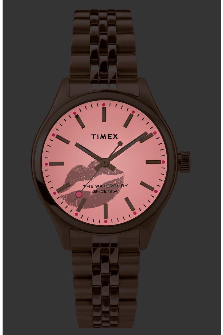 Waterbury INDIGLO Heart Bracelet Watch, 34mm, Alternate, color, ROSE GOLD/ CREAM/ ROSE GOLD
