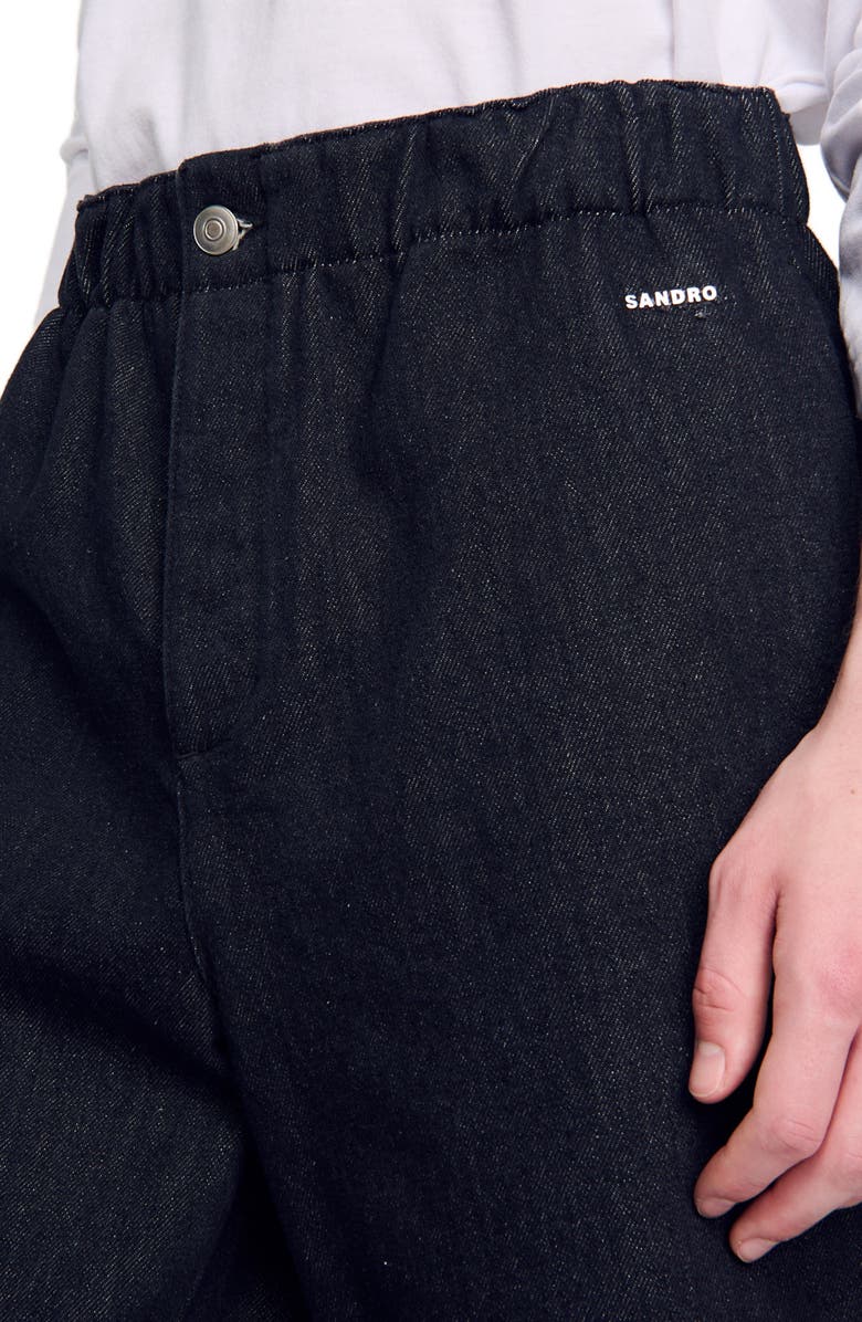 SANDRO Raw denim Bermuda shorts, Alternate, color, 