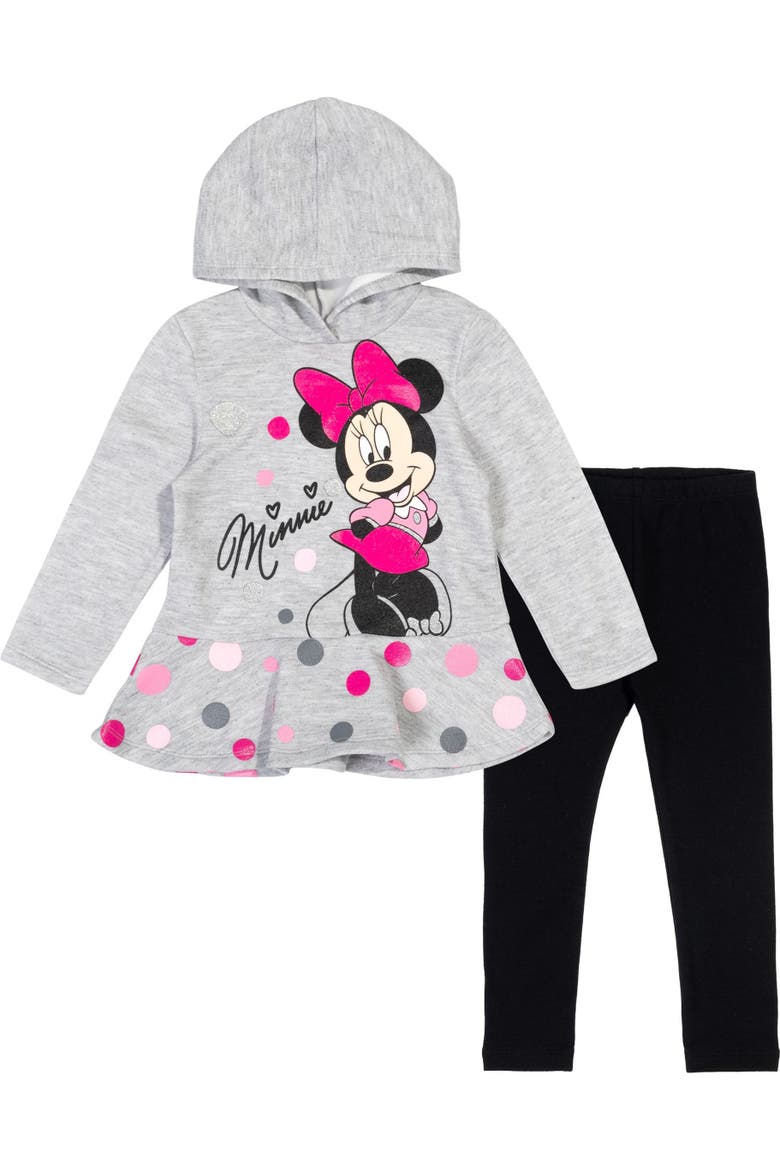 Minnie Mouse 2-Piece Fleece Hoodie and Leggings Set, Alternate, color, Minnie Grey Black